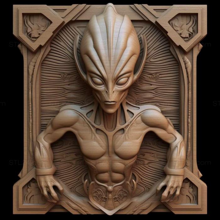 Characters (st alien god 1, HERO_689) 3D models for cnc